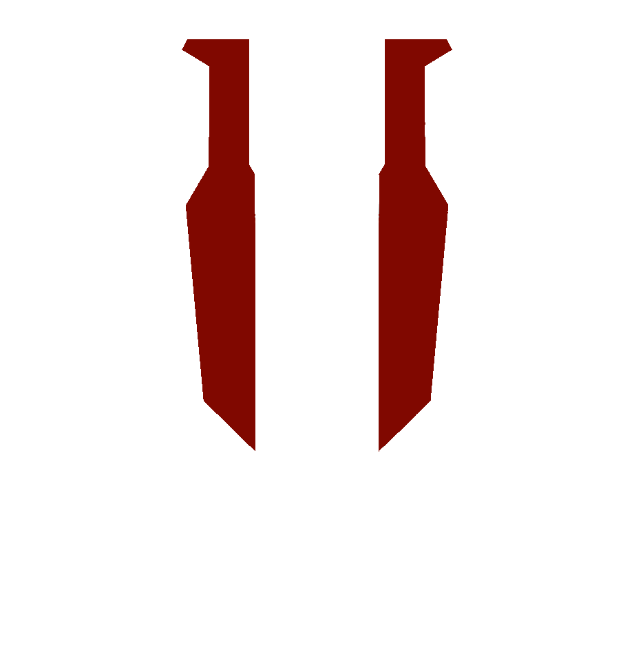 V-Sea-W logo, flanked by knives. the caption reads the schmeek shall inherit the earth.